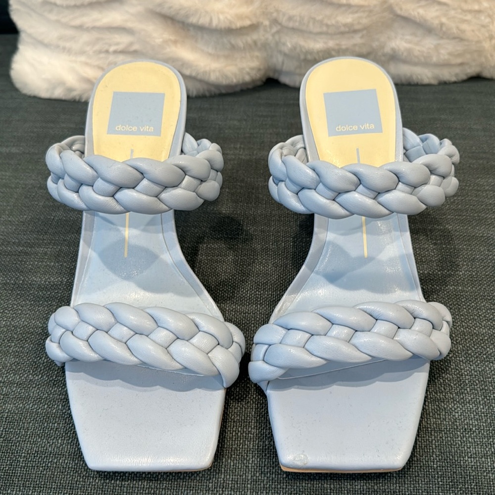 Dolce Vita Sky Blue Braided Heels